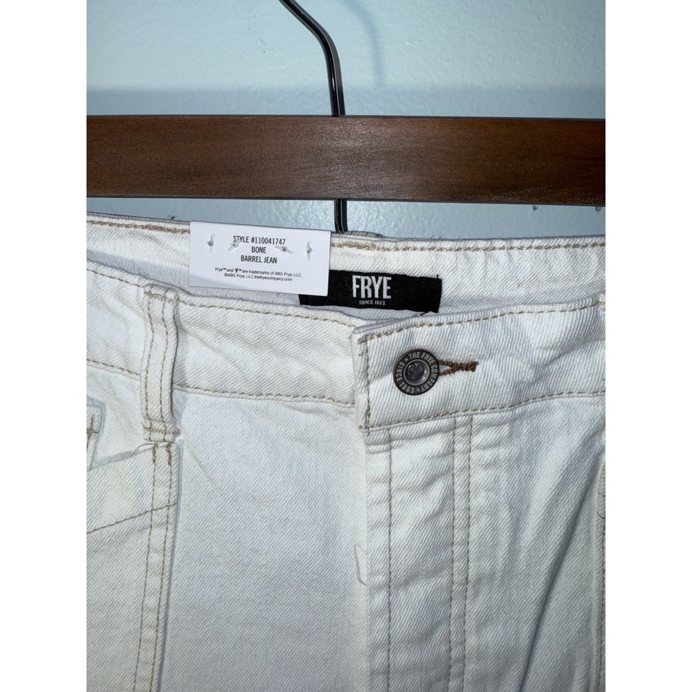 FRYE Women's Barrel Jean Denim Bone 5-Pocket Button Fly Jeans NEW NWT Size 4 - Picture 3 of 6